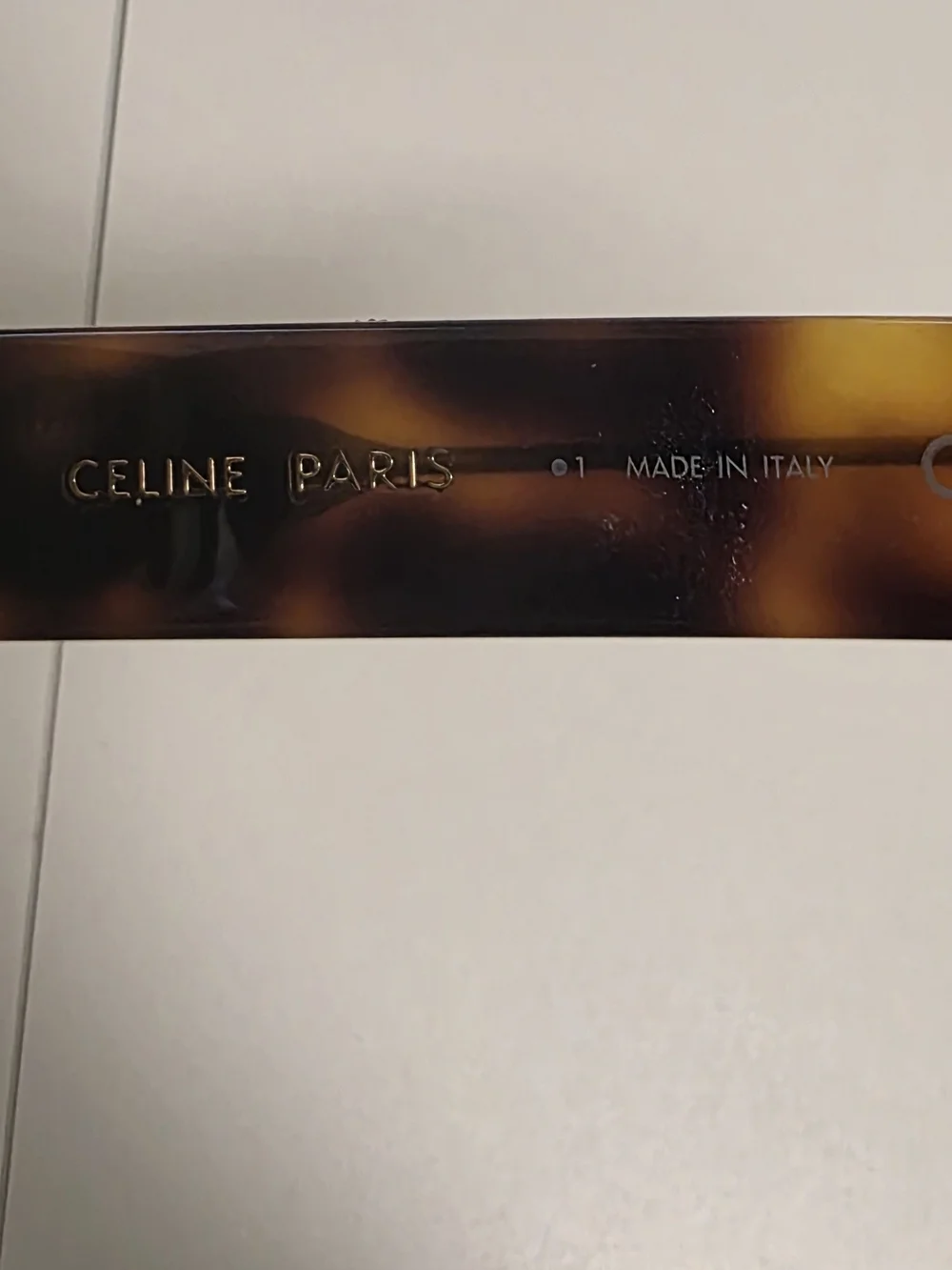 Celine Tortoiseshell Oval Sunglasses with Gold Logo